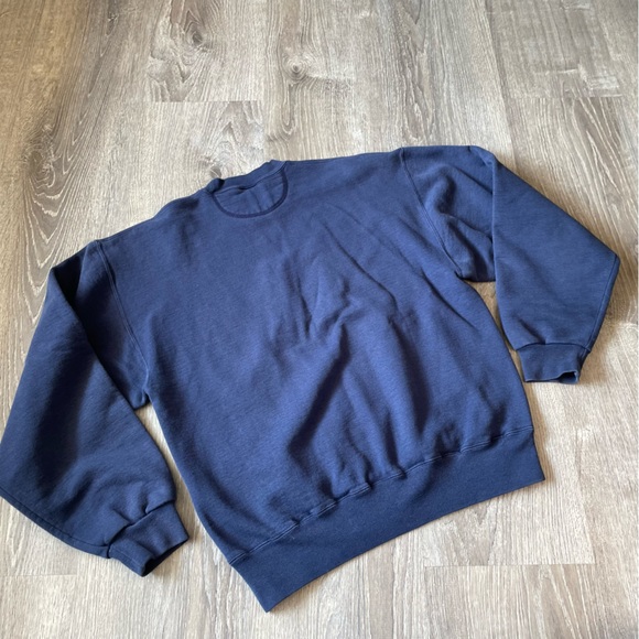 Cross Creek Small El Dorado Vintage Navy Blue Long Sleeve Men’s Crewneck - Picture 7 of 7